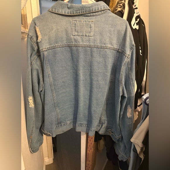 Classic Blue Distressed Jean Jacket - Picture 2 of 3